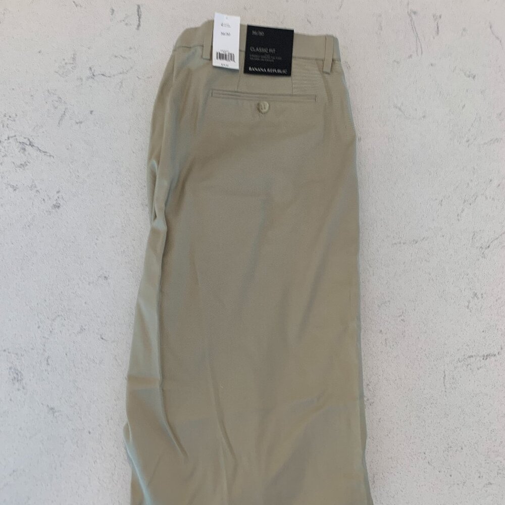 BANANA REPUBLIC Men's Dress Slacks 36x30 | NWT | Flat-Front Cotton